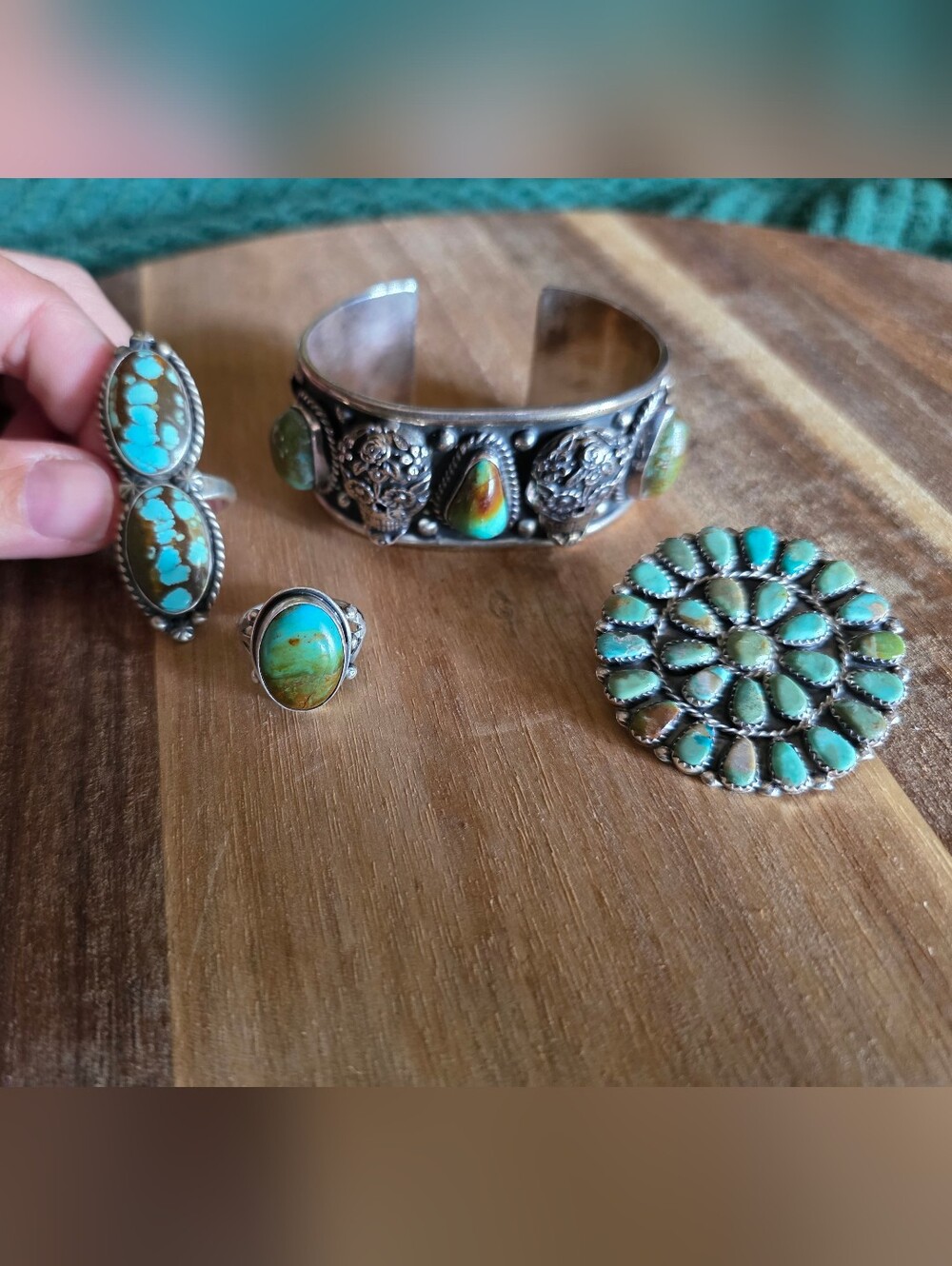 Native American | Navajo | Signed | Turquoise And Sterling Jewelry | Guc